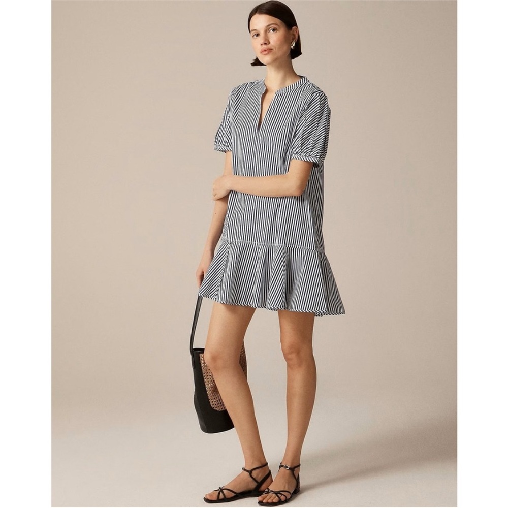 J. Crew Navy and White Striped Mini Dress